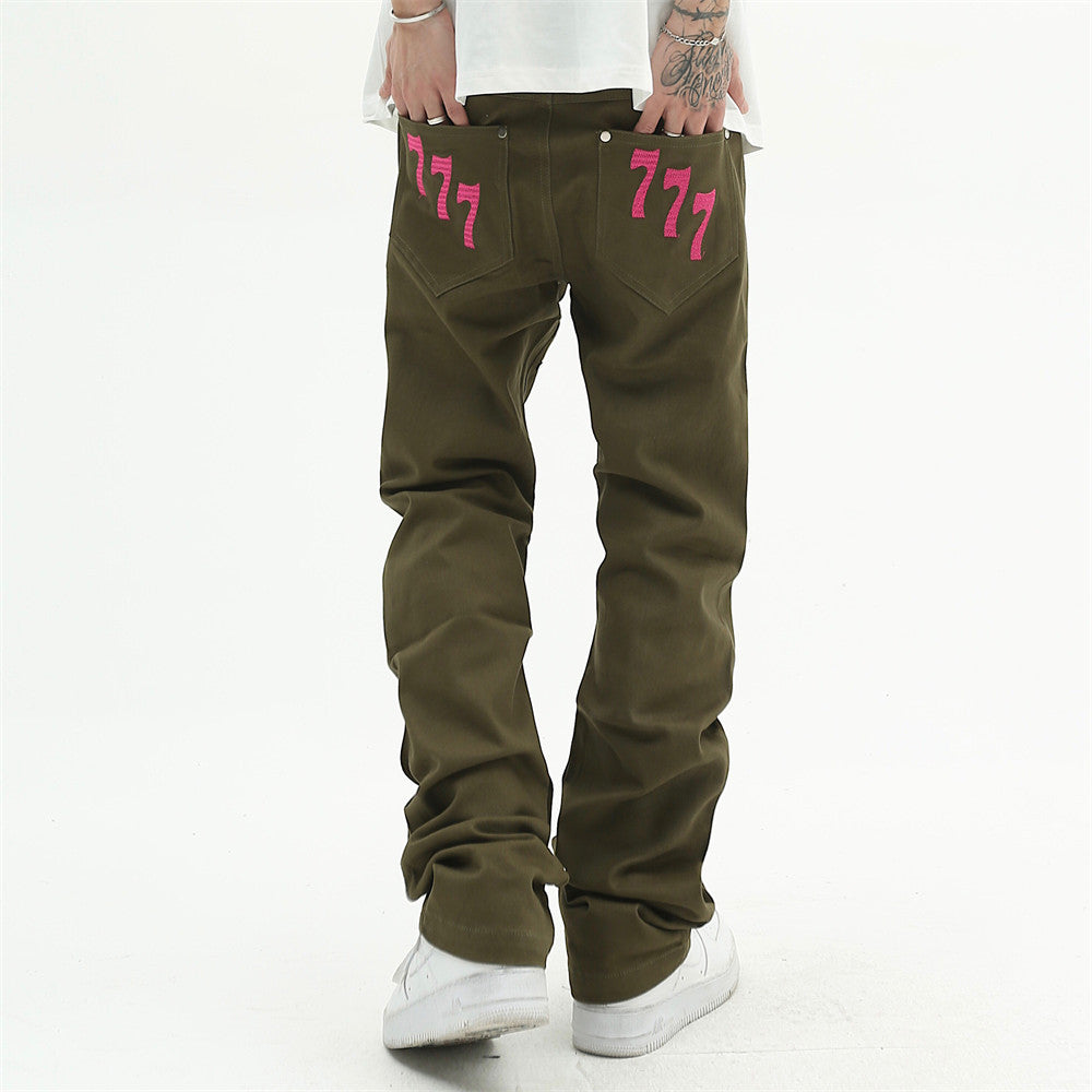 777  Design Embroidered Jeans