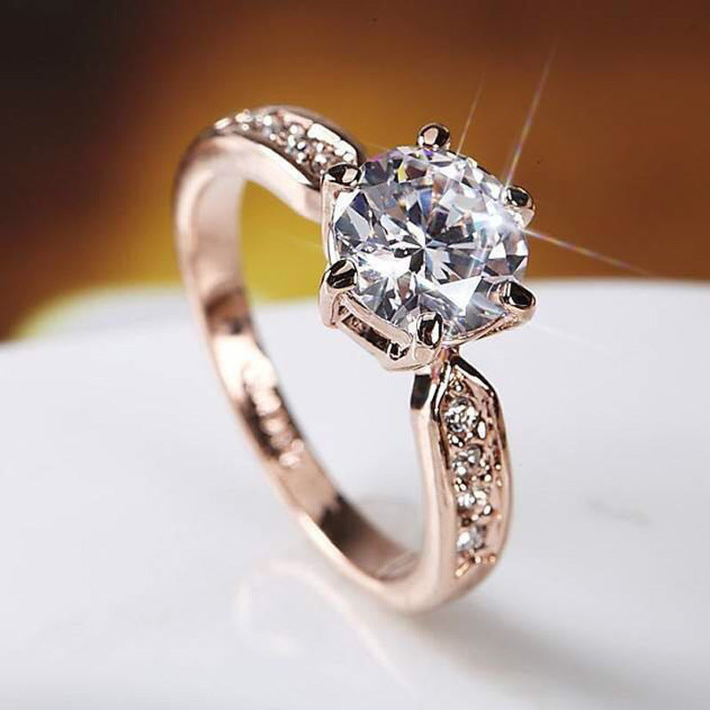 Personality Six-claw Diamond Ring
