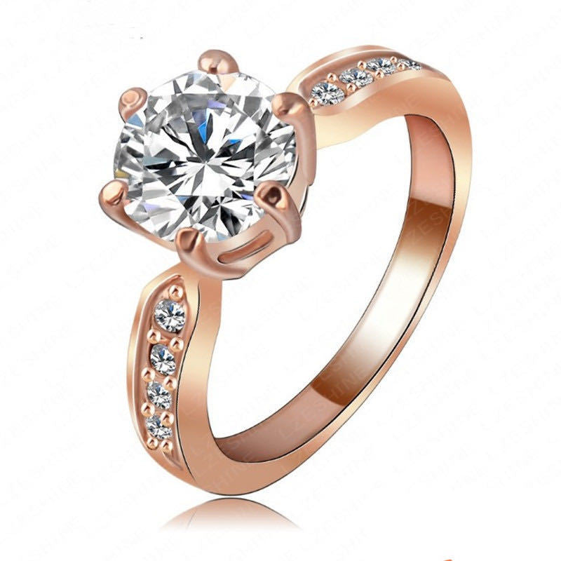 Personality Six-claw Diamond Ring