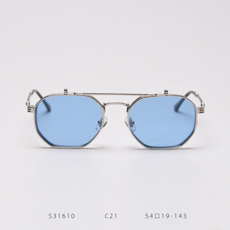 Metal Retro Flip Polarized Sunglasses